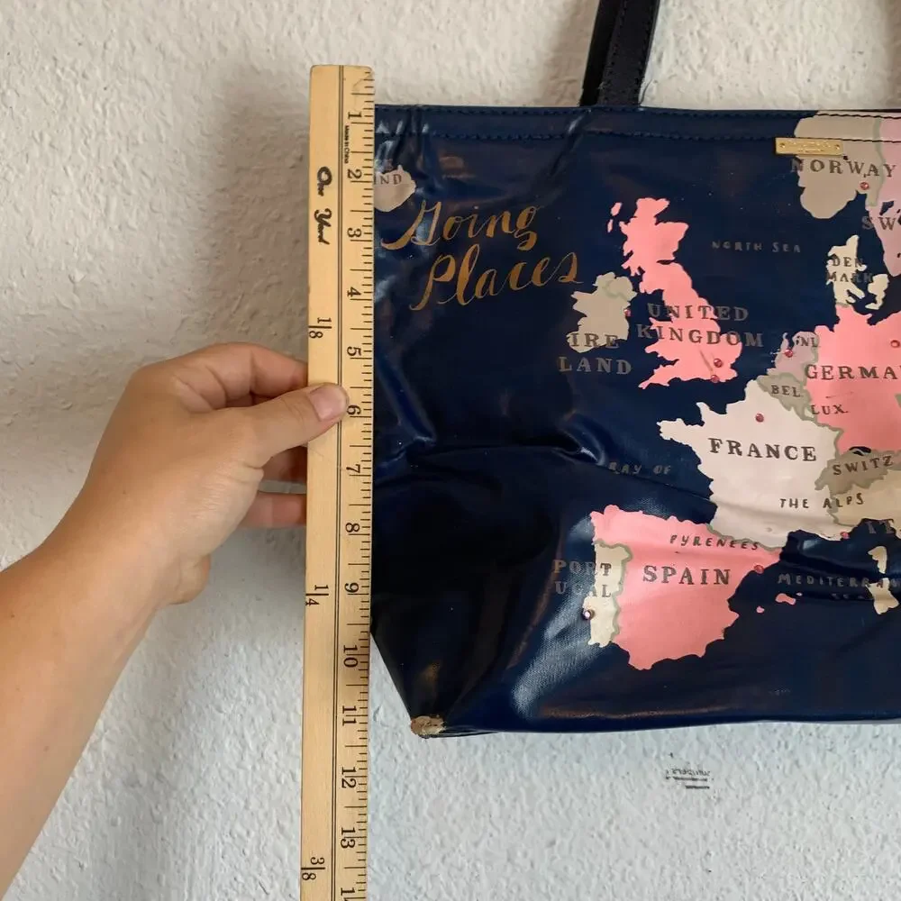 Kate Spade Going Places Europe Map Francis Tote Bag World Map Leather Trim